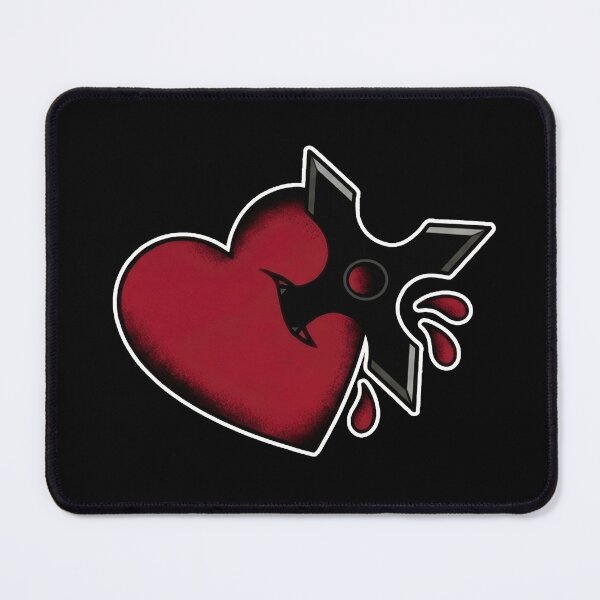 Item preview, Heart with shuriken old school tattoo designed and sold by Mario-Mora-Art.