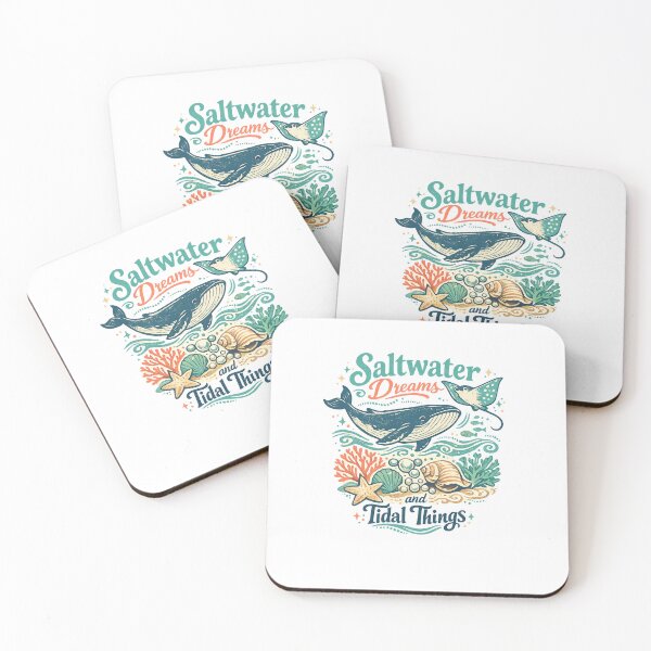 Item preview, Saltwater Dreams and Tidal Things Whale Ocean Marine Life Coastal Design designed and sold by inkoutninja.