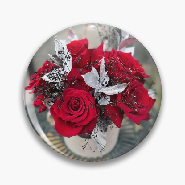 Item preview,  Dramatic Red Roses Bouquet with Silver and Black Accents  designed and sold by Ingr1d-M3deea.