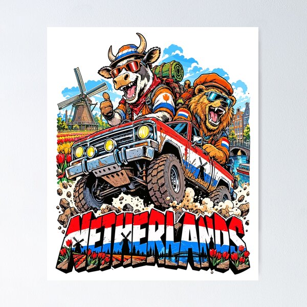 Item preview, Dutch Adventure with Bull and Lion designed and sold by EdwinkOne.