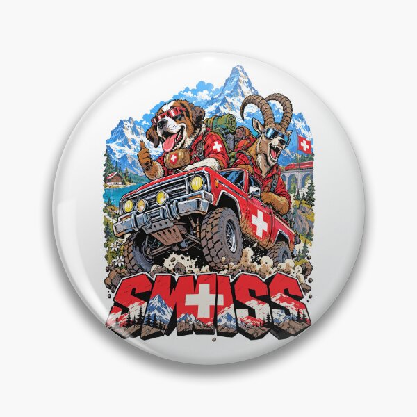 Item preview, Swiss Alpine Adventure with Bear and Ibex designed and sold by EdwinkOne.