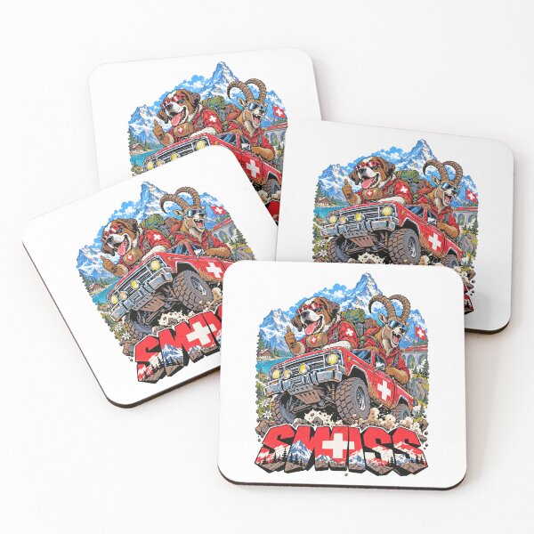 Item preview, Swiss Alpine Adventure with Bear and Ibex designed and sold by EdwinkOne.