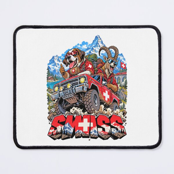 Item preview, Swiss Alpine Adventure with Bear and Ibex designed and sold by EdwinkOne.