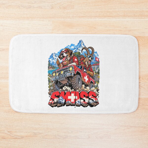 Item preview, Swiss Alpine Adventure with Bear and Ibex designed and sold by EdwinkOne.