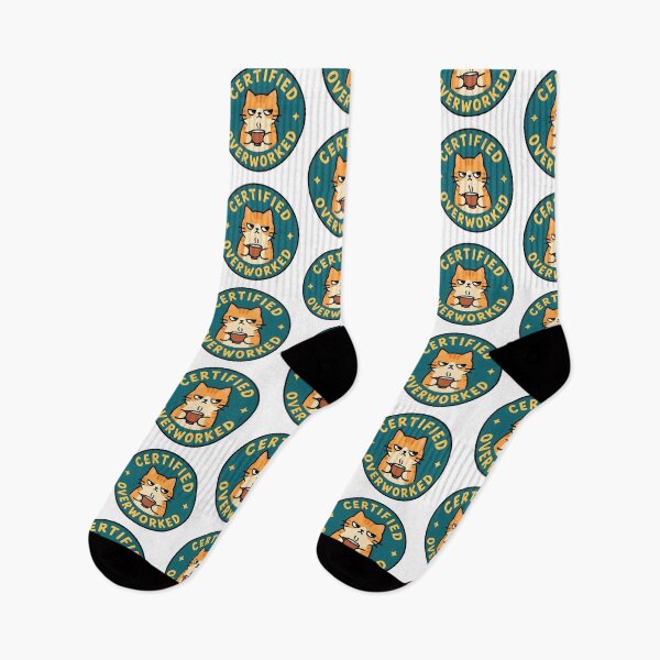 Item preview, Certified Overworked Grumpy Orange Cat Coffee - Funny Office Humor designed and sold by LuloCreative.