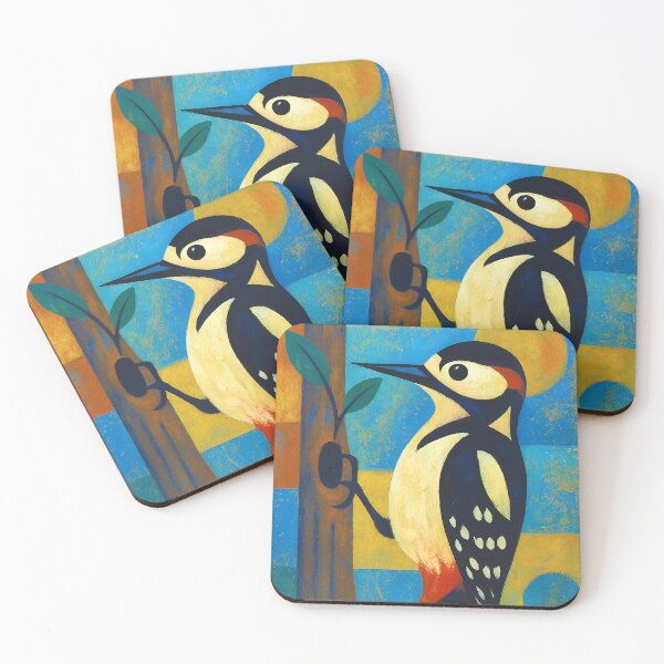 Item preview, Woodpecker Painting – Colorful Forest Bird Artwork designed and sold by GalleryKauffeld.