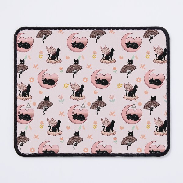 Item preview, Cute Black Cat Wings Pastel Seamless Pattern designed and sold by prapapon.