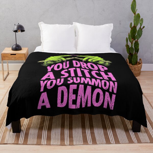 Item preview, Knitting Halloween Funny Witch Drop Stitch Summon Demon designed and sold by GrandeDuc.