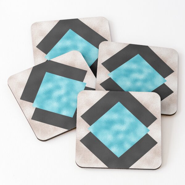 Item preview, Off White Shimmer Gilded with Geometric Ebony Marble and Aqua Quartz designed and sold by cadinera.