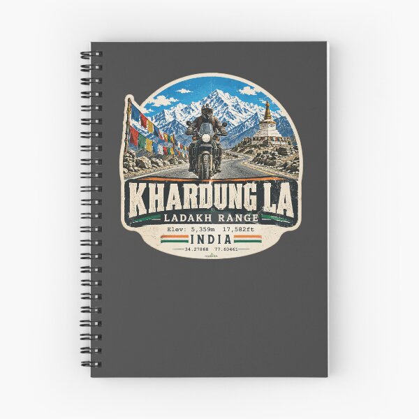 Item preview, Khardung La India Ladakh Range Motorcycle Sticker TShirt 04 designed and sold by OuterShellUK.