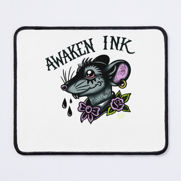 Artikelvorschau, Tattoo-Stil Ratte Figur Rose Würfel Bogen entworfen und verkauft von ArtWearClothing.
