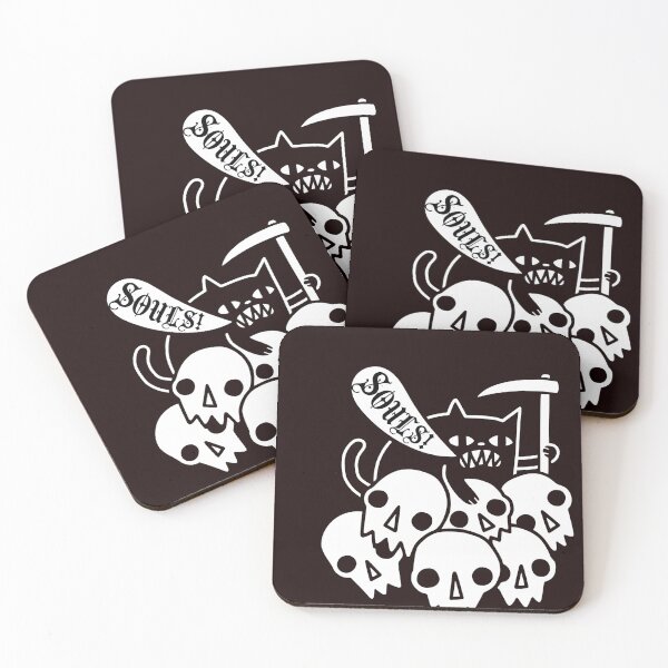 Item preview, Grinning Reaper Cat on Skulls with SOULS Speech Bubble designed and sold by Jarya-Menari.