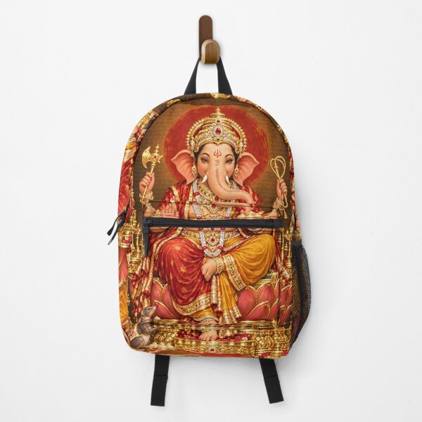 Item preview, Ganesha — Golden Blessings on a Lotus Throne designed and sold by LuluLeb.