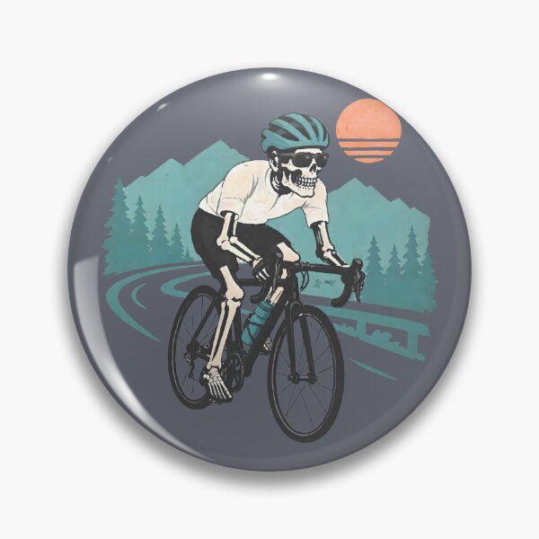 Artikelvorschau, Radfahrer-Skelett, coole Fahrradfahrerlandschaft entworfen und verkauft von CreepyCornerArt.