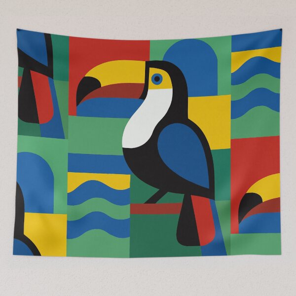 Aperçu de l'œuvre Illustration de toucan – Illustration colorée d'un oiseau tropical créée et vendue par GalleryKauffeld.