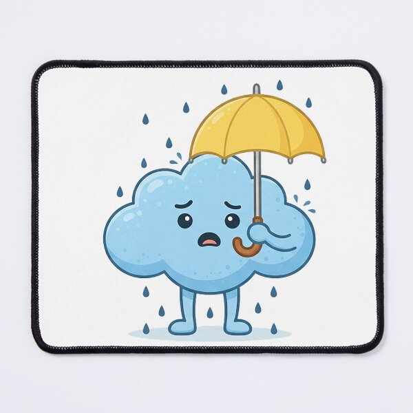 Artikelvorschau, Verwirrte Wolke mit Regenschirm – Lustige absurde Kunst entworfen und verkauft von Lazoni.