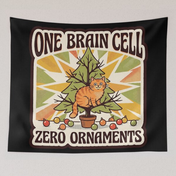 Item preview, Orange Cat Christmas — One Brain Cell Meme designed and sold by TheCalmEdit.