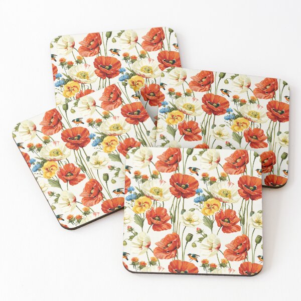 Item preview, Colorful Poppies and Little Garden Bird designed and sold by junkydotcom.