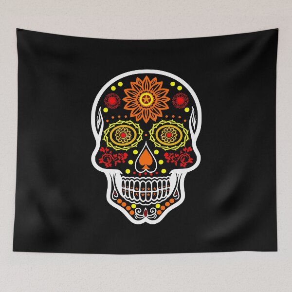 Item preview, Day of the Dead (Dia de Muertos) in Red, Orange, and Yellow designed and sold by Karate Octopus.