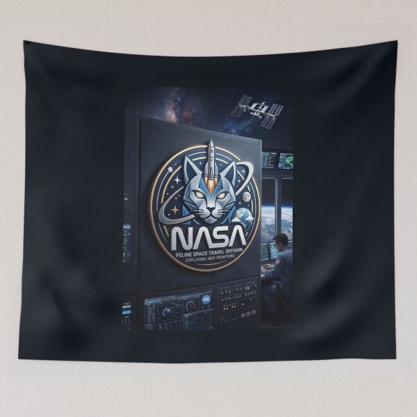 Item preview, NASA feline space travel division designed and sold by WiseBow.