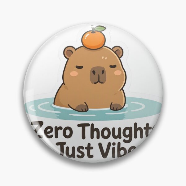 Item preview, Zero Thoughts Just Vibes Cute Capybara Sticker designed and sold by Piyush07077.