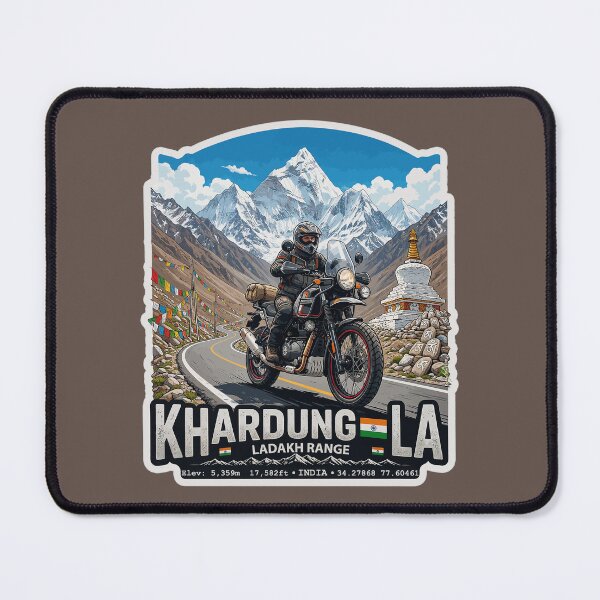 Item preview, Khardung La India Ladakh Range Motorcycle Sticker TShirt 05 designed and sold by OuterShellUK.