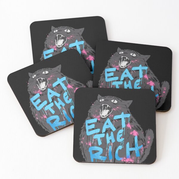 Item preview, Eat The Rich Black Cat Graffiti Funny Meme designed and sold by NilsMitchell.