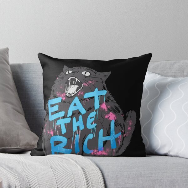 Item preview, Eat The Rich Black Cat Graffiti Funny Meme designed and sold by NilsMitchell.