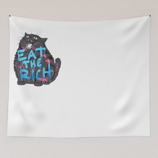 Item preview, Eat The Rich Black Cat Graffiti Funny Meme designed and sold by NilsMitchell.