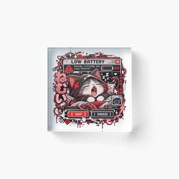 Item preview, Low Battery - Sleepy Cat Glitch Manga designed and sold by Visual Dept..