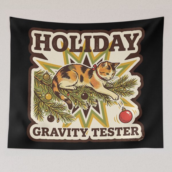 Item preview, Cat Gravity Tester — Retro Christmas Ornament designed and sold by TheCalmEdit.