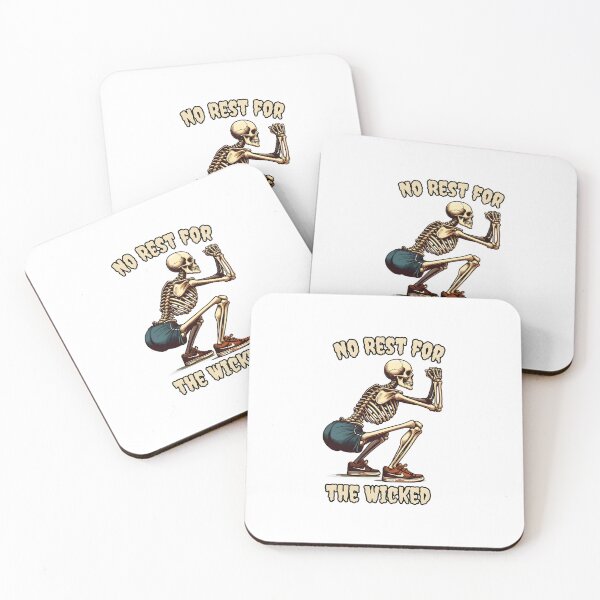 Item preview, Skeleton Squatting No Rest For The Wicked Gym Art designed and sold by SoyLamderma.