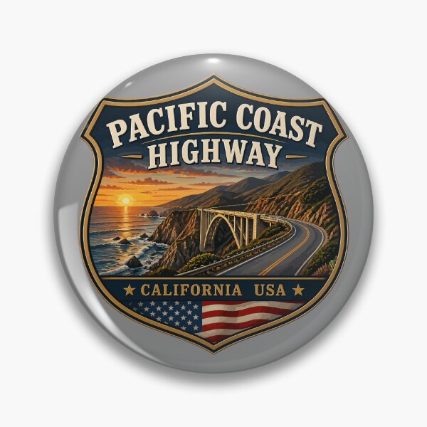 Item preview, Pacific Coast Highway California USA Sticker TShirt 05 designed and sold by OuterShellUK.