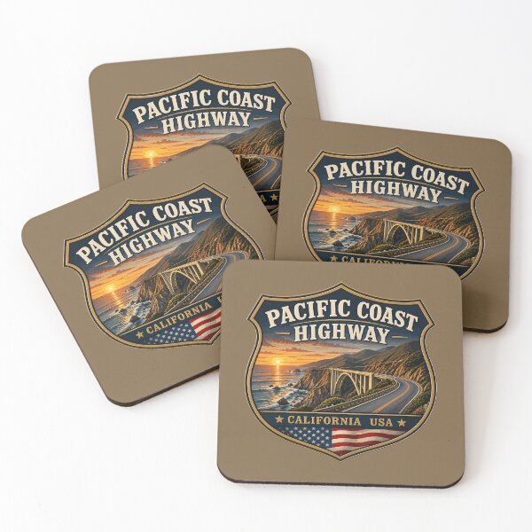 Item preview, Pacific Coast Highway California USA Sticker TShirt 05 designed and sold by OuterShellUK.