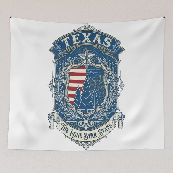 Artikelvorschau, Texas Lone Star State Vintage Wappen Emblem entworfen und verkauft von Dzblack.