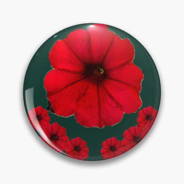 Item preview, Crimson Red Petunia Cluster - Modern Crescent Floral Graphic designed and sold by BalkanBloomArt.