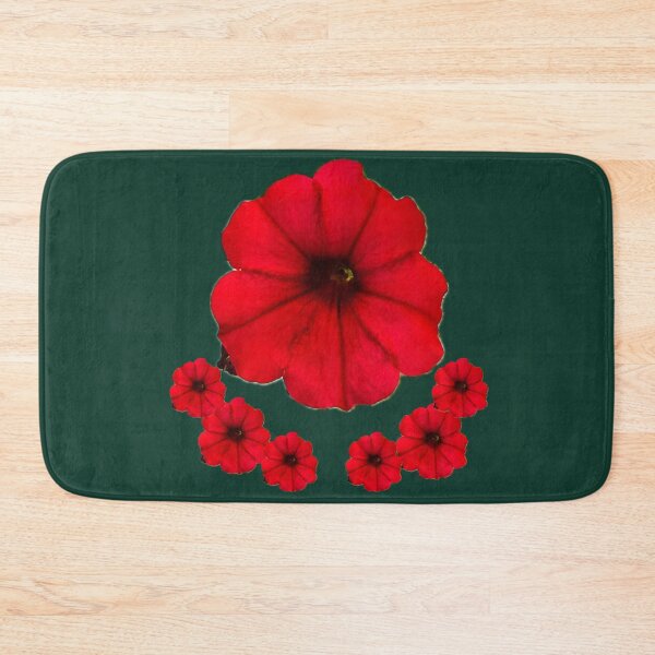 Item preview, Crimson Red Petunia Cluster - Modern Crescent Floral Graphic designed and sold by BalkanBloomArt.