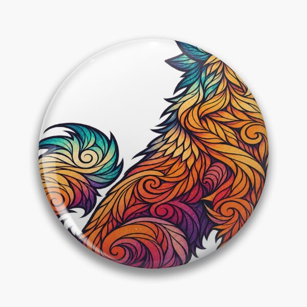 Item preview, Howling Wolf Mandala Colorful Wildlife Nature Tattoo Style designed and sold by LongIslandDesgn.