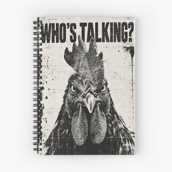 Item preview, Who’s Talking? – Vintage Black & White Rooster Hooligan designed and sold by Jandedan.