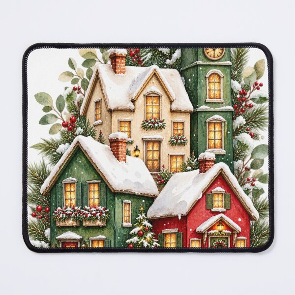 Item preview, Festive Watercolor Christmas Village designed and sold by Fun In The Sun .