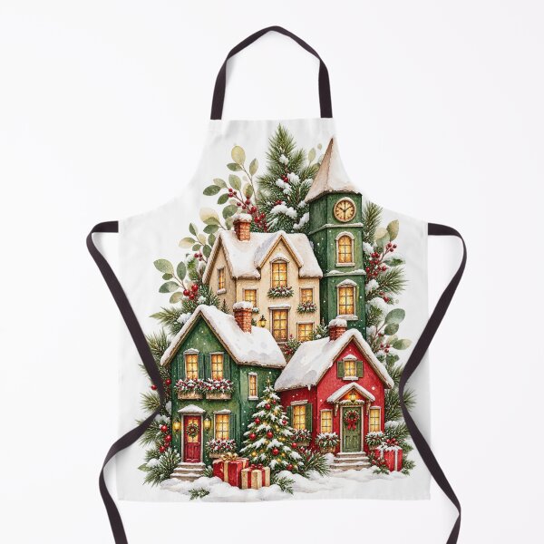 Item preview, Festive Watercolor Christmas Village designed and sold by Fun In The Sun .