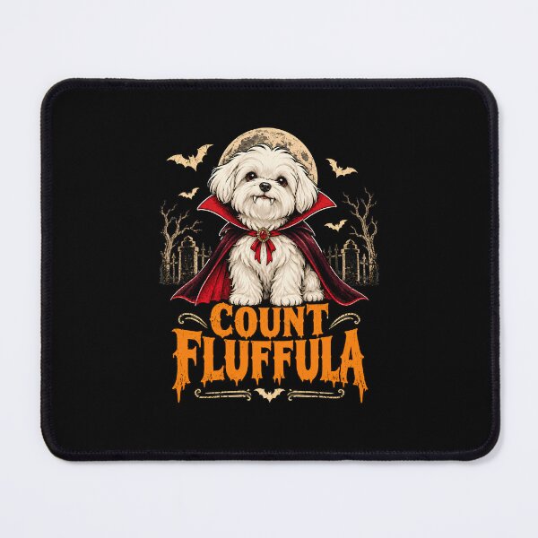Aperçu de l'œuvre Comte Fluffula – Chien vampire maltais amusant pour Halloween créée et vendue par NomadIdeasCo.