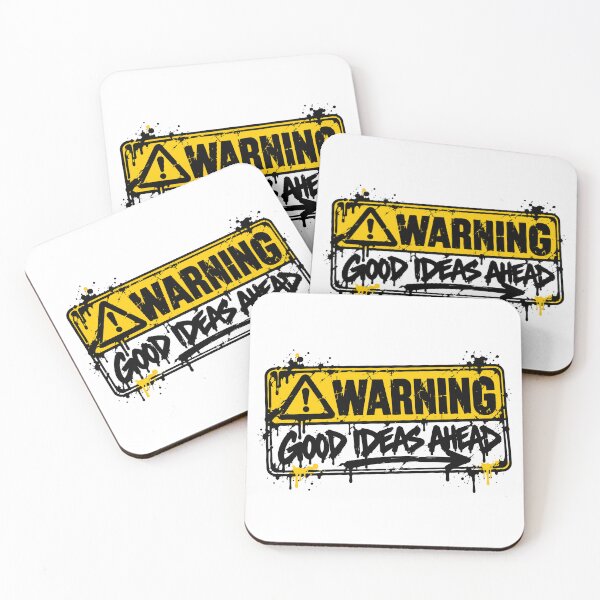 Item preview, WARNING GOOD IDEAS AHEAD Graffiti Street Art Warning Sign designed and sold by DesignGraphica.