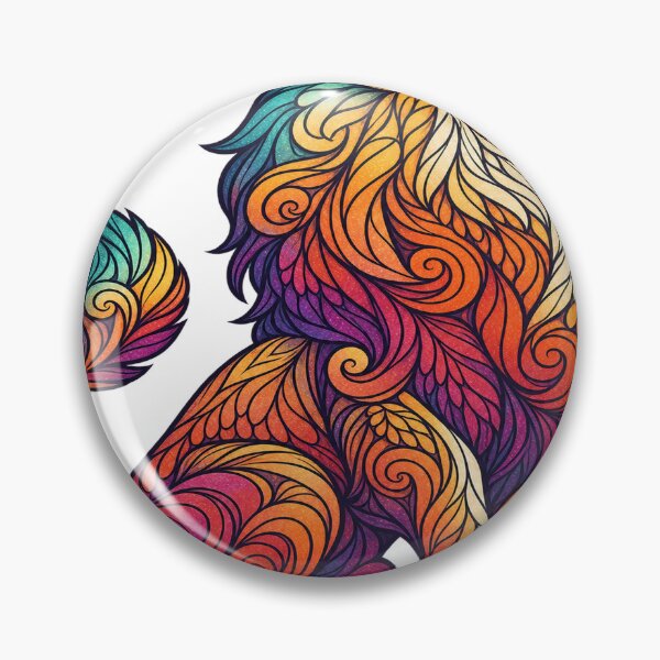 Item preview, Majestic Lion Mandala Colorful Big Cat Animal Tattoo designed and sold by LongIslandDesgn.