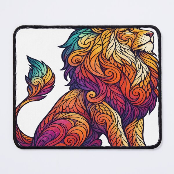 Item preview, Majestic Lion Mandala Colorful Big Cat Animal Tattoo designed and sold by LongIslandDesgn.
