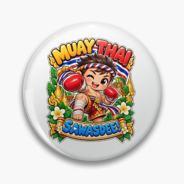 Item preview, Cute Muay Thai Fighter Sawasdee – Thailand Boxing Kawaii Art designed and sold by Pali's shop.