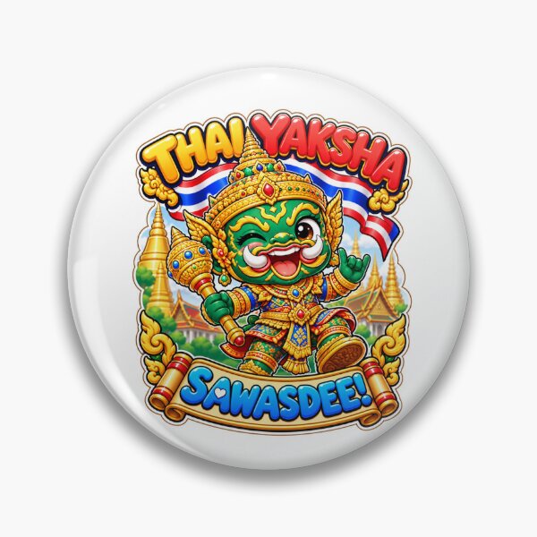 Artikelvorschau, Niedliche thailändische Yaksha Sawasdee – Thailändischer Tempelwächter Kawaii-Kunst entworfen und verkauft von Pali's shop.