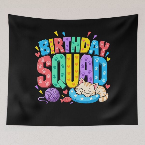 Aperçu de l'œuvre Birthday Squad Cat Kitten Kids Pet Cat créée et vendue par ShirTomDesigns.