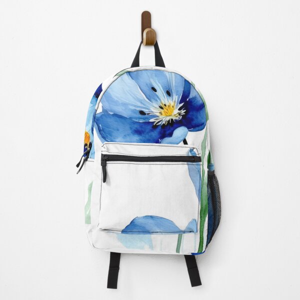 Item preview, Two beautiful watercolor poppy flowers in bllue designed and sold by Photopat.