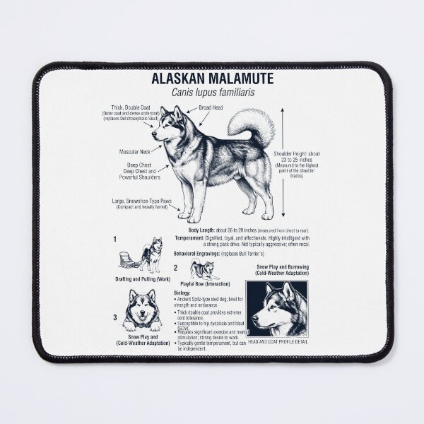 Item preview, Alaskan Malamute Scientific Anatomy Biology Dog Lover designed and sold by dian-rody-crest.